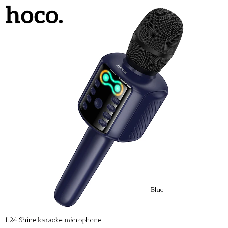 Picture 5: HOCO L24 Bluetooth 5.0 Karaoke Microphone Built-in 52mm Speaker Unit 5W Power Support USB Flash Drive TF Card AUX Playback