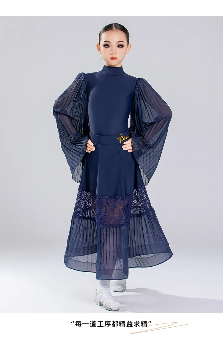 ชุดเต้นรำบอลรูมสำหรับผู้หญิง  วอลซ์  ชุดเต้นรำสังคมแบบมืออาชีพ กระโปรงบานใหญ่ ชุดแสดง ชุดแข่งขัน