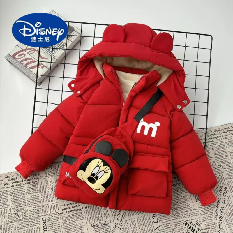 

Disney Kids 2025 Winter Coat, Korean Style Fleece-Lined Thick Puffer Jacket, Cartoon Character Design
