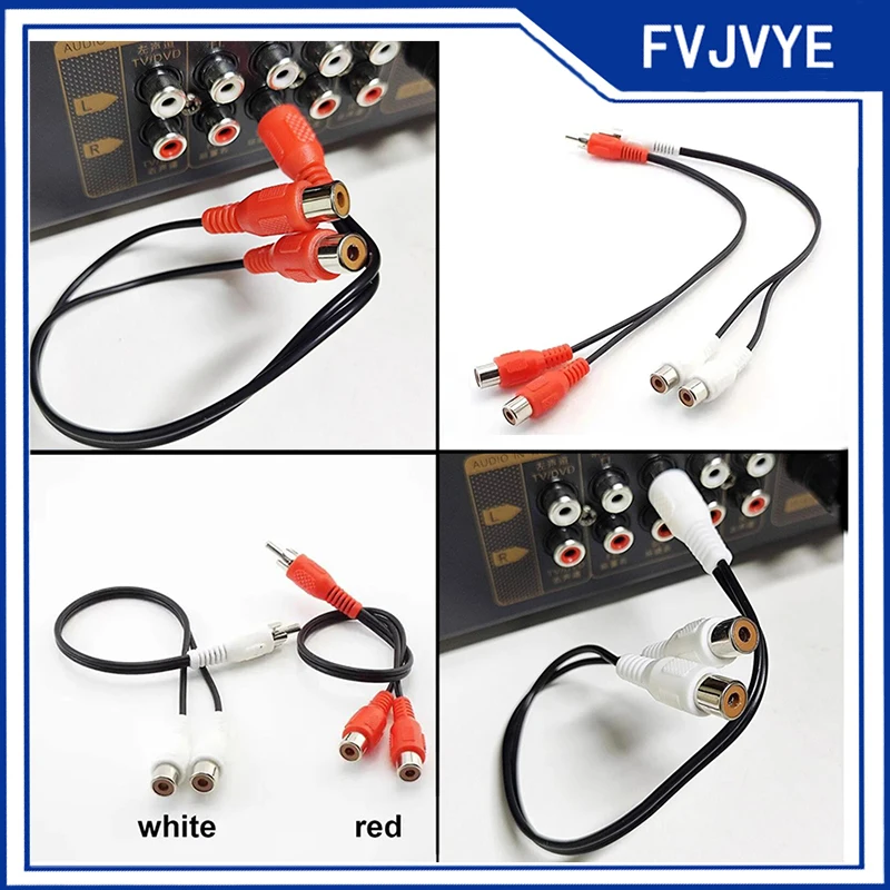 1/3/5 stücke Y Splitter Audio Kabel Eins-zu-zwei Audio Linie RCA Stecker auf 2 weibliche Stecker RCA Stecker Adapter Draht Kabel für HDTV/PC A2