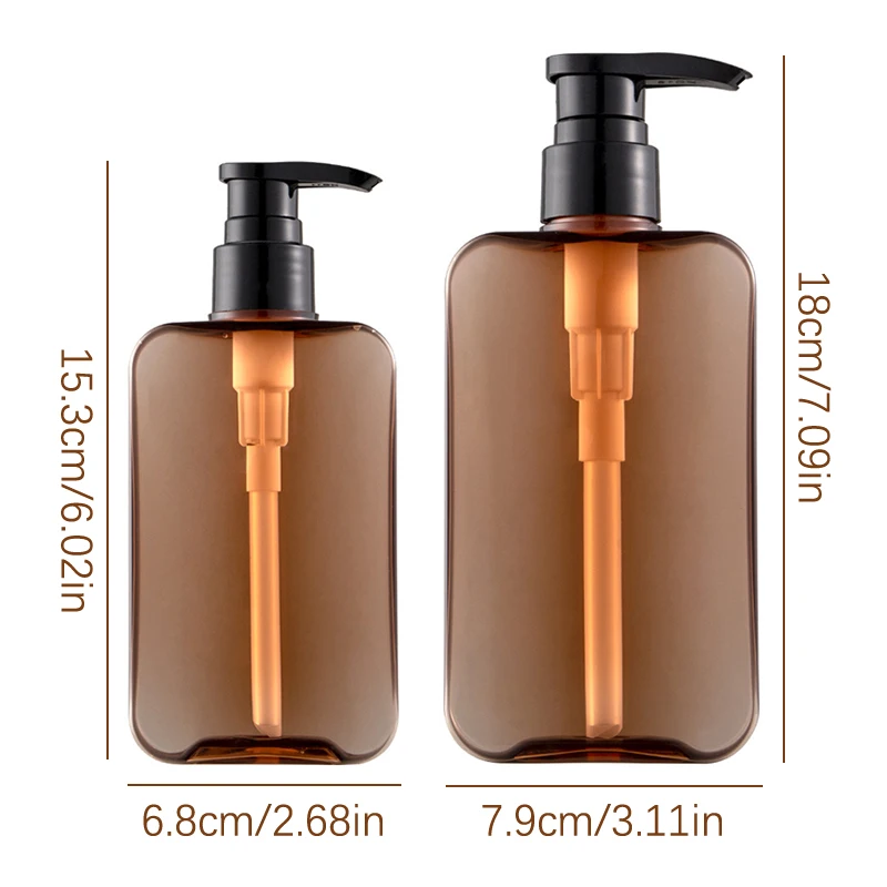 200/300ml Square Transparent Teal Liquid Dispensing Bottle Bottle Shampoo Lotion Body Wash Body Lotion Pump Bottle