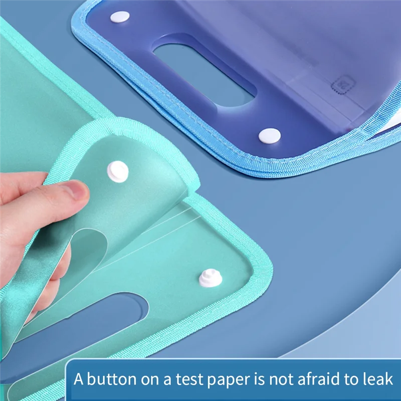 4Pcs A4 File Folders, Vertical A4 File Organizer With Handle With Portable 13 Pockets For Student, Business Easy To Use