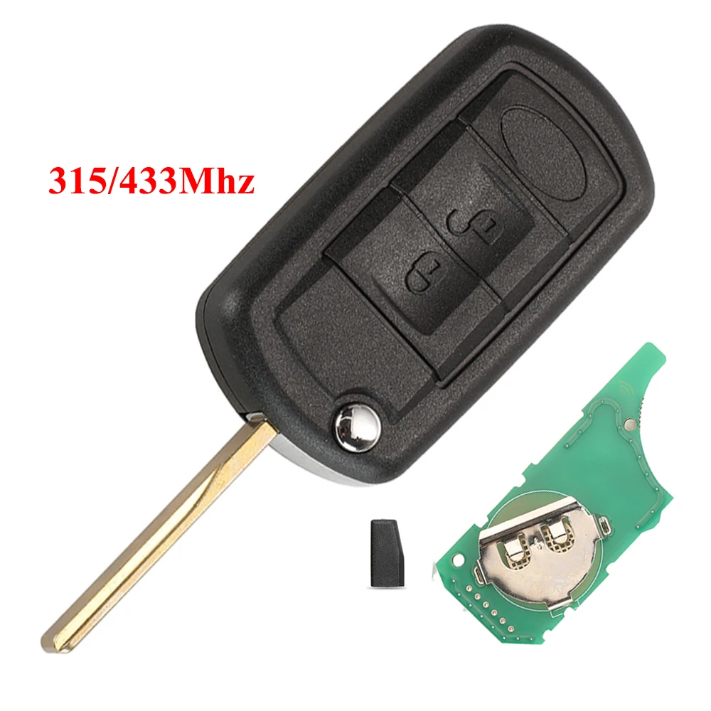 

jingyuqin New Remote EWS ID44/46 315/433.92Mhz Flip Car key For LAND ROVER Range Rover Vogue 2006-2009 HU92 3BTN Folding Control