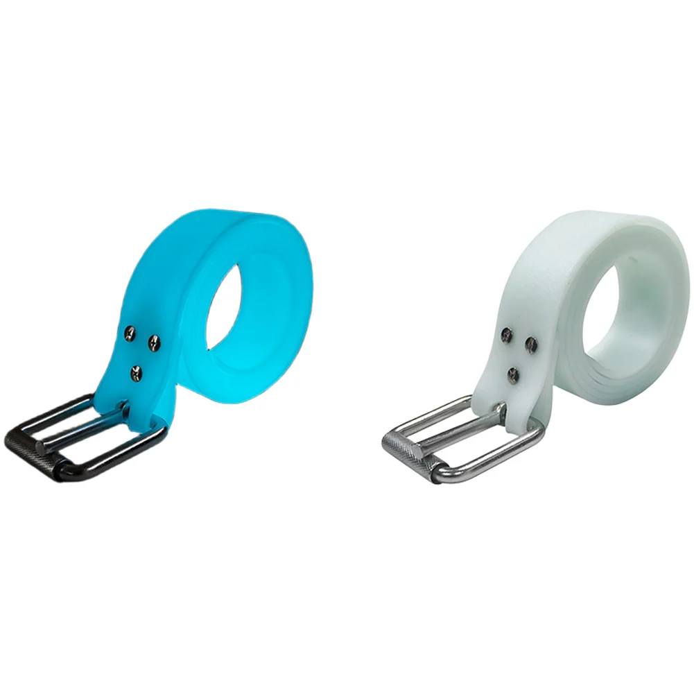 1. or 1.5m Silicone Diving Belt for Freedivers and Scuba Divers with 316 Stainless Steel Buckle and Luminous Green Blue Colors view 6
