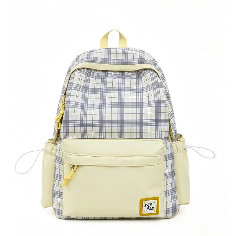 

Korean StyleinsPlaid large-capacity backpack, stylish and simple school bag for women, casual commuting and travel backpack