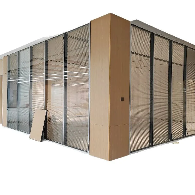 Aluminum alloy double-layer tempered glass louvers sound insulation glass high partition wall