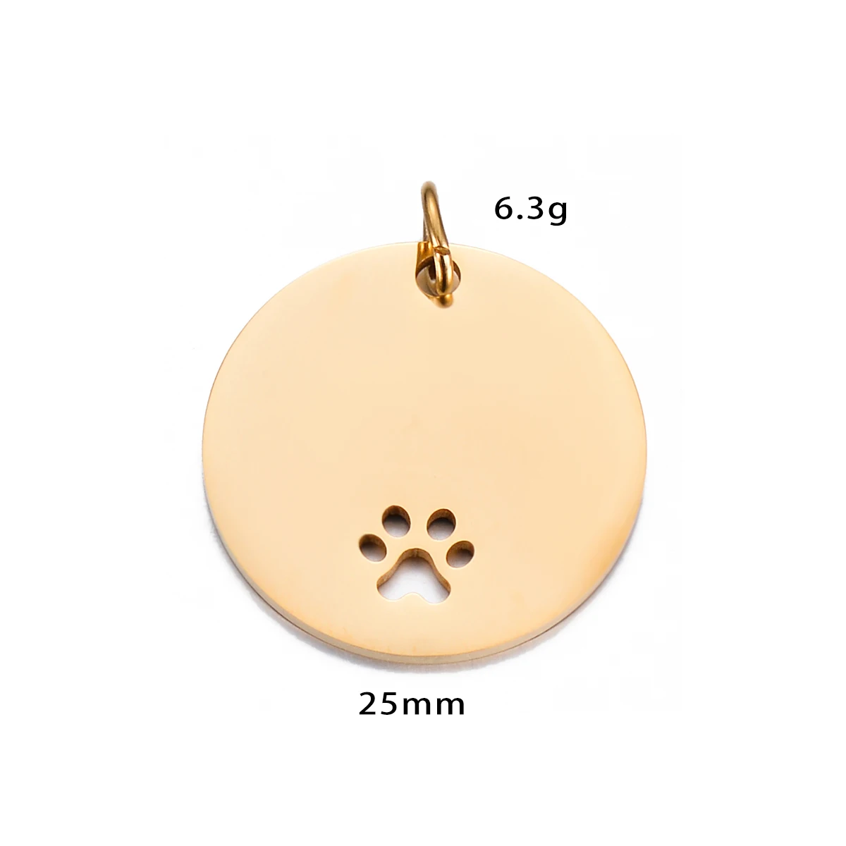 10Pcs 25mm/30mm Mirror Polished Stainless Steel Hollow Pet Paw Pendant Round Charms Blank ID Dog Tags 6 Colors  Wholesale