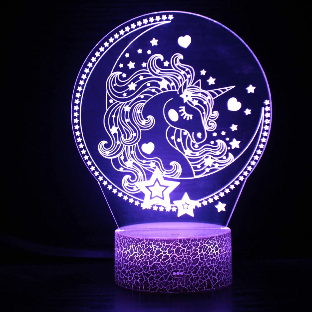 

Nighdn 3D Unicorn Night Light for Kids Acrylic Nightlight 7 Colors Change Decor LED Bedside Night Lamp Gifts Toys for Boys Girls