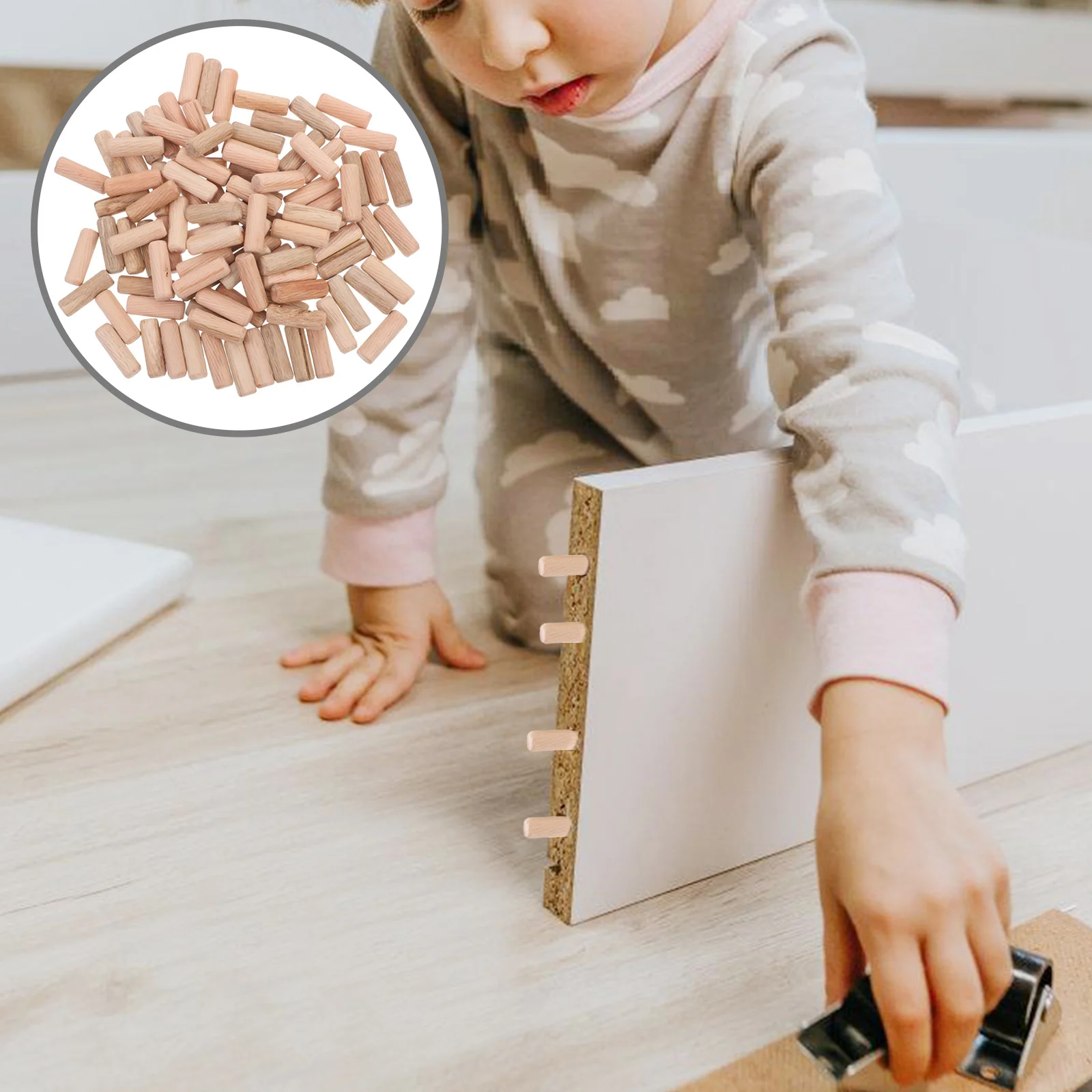 

100pcs Wooden Dowels 10Mm Round Wood Pegs For Furniture Assembly Lightweight Diy Craft Sticks Small Wood Rods Home Decor Tools