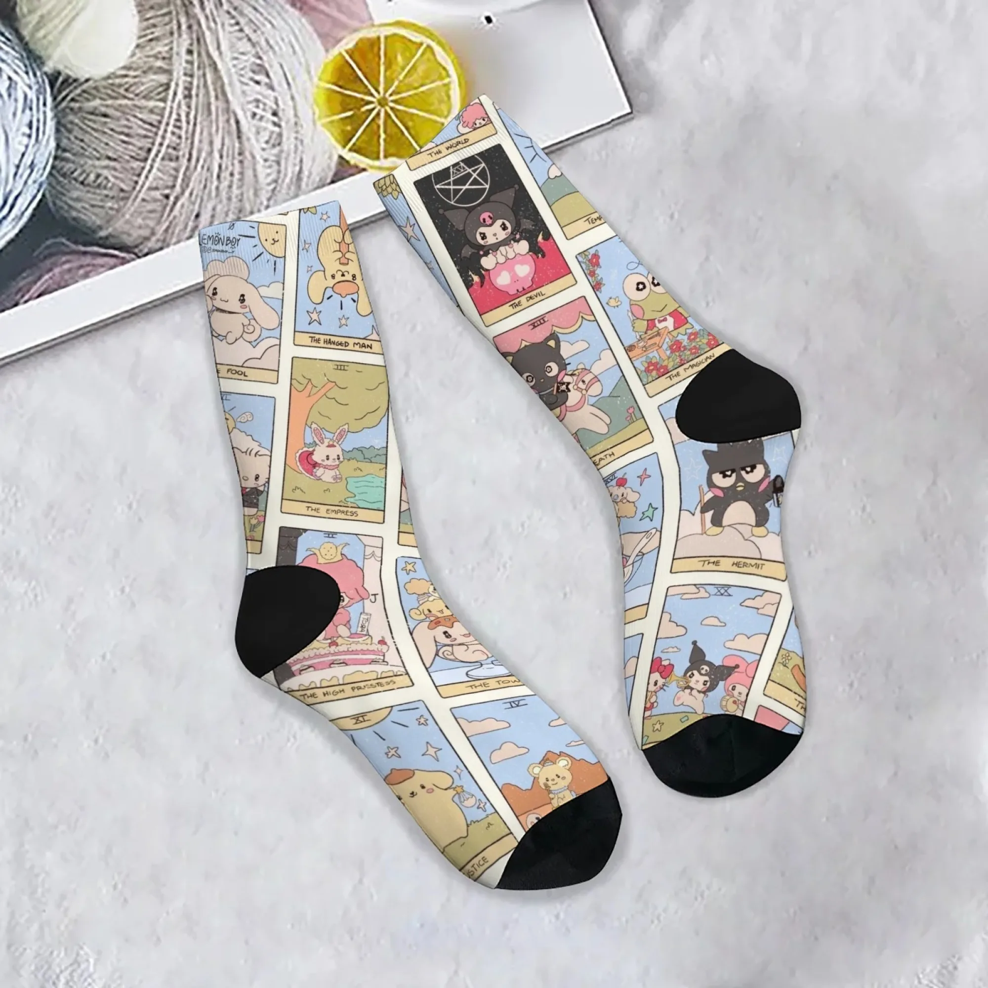 

Носки унисекс с мультяшным принтом Sanrio, удобные дышащие нескользящие повседневные носки, новинка, уличные носки в стиле Харадзюку, забавный подарок