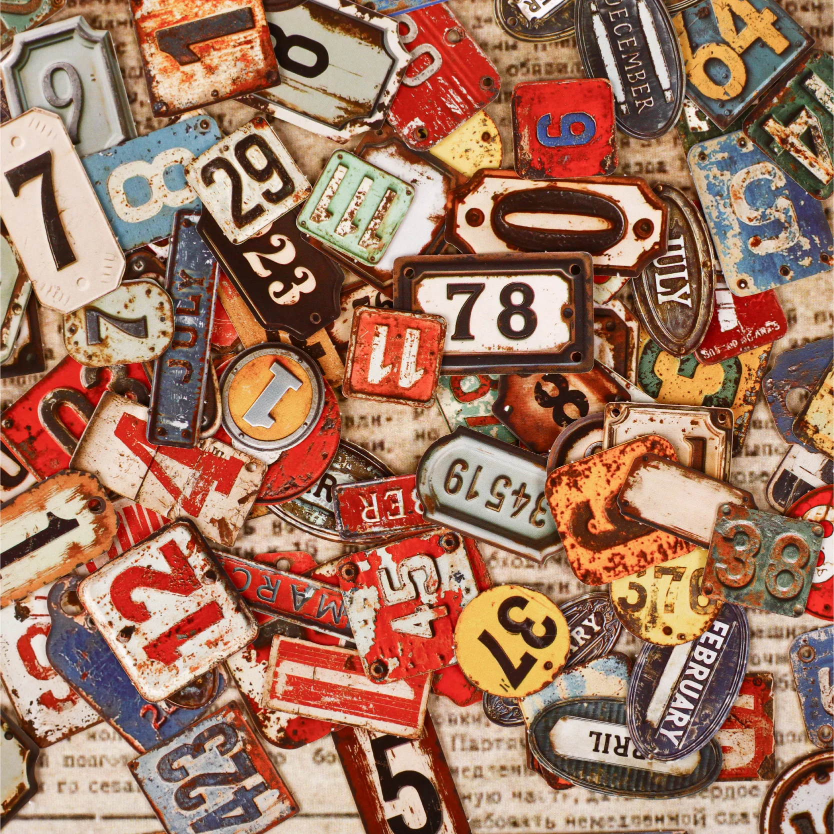 24 Pcs Retro Alphabet, Number & Symbol Label Stickers Sticker Pack Scrapbooking Diary Vintage Decoration Junk Journal Stickers