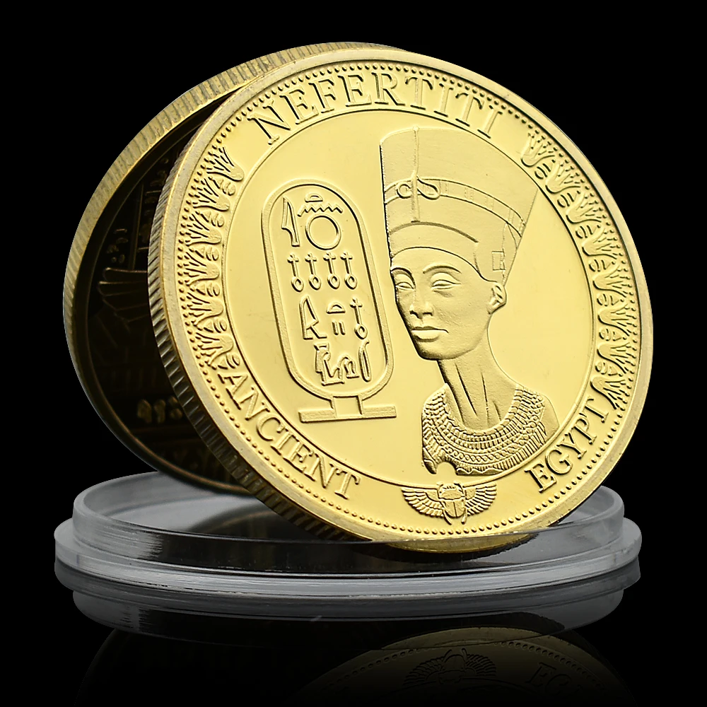 Ancient Egyptian Nefertiti Commemorative Coin The Queen of The Pharaoh of Egypt Challenge Coin Holiday Gift