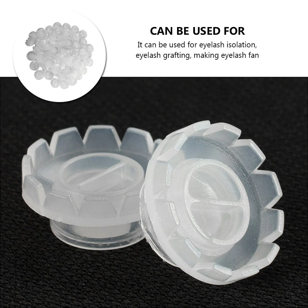 300 個まつげ移植カップブロッサムホルダー小型コンパクトサイズまつげファン作成用ルートコレクションアンチスピル接着剤美容ツール