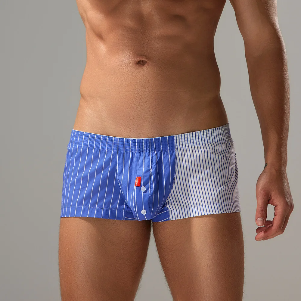 SEOBEAN Men's Lounge Shorts, Two-Tone Striped Aro Pants, Fashion Sleepwear & Homewear with Modern Comfort Design 250508 511095