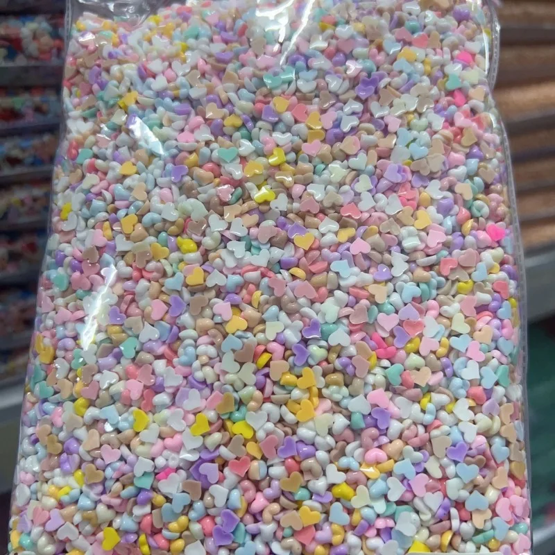 

200Pcs/Pack Sweet Candy Heart Nail Charms - Colorful Summer Dopamine Nail Art, Trendy Mixed Nail Gems for Vibrant Manicures