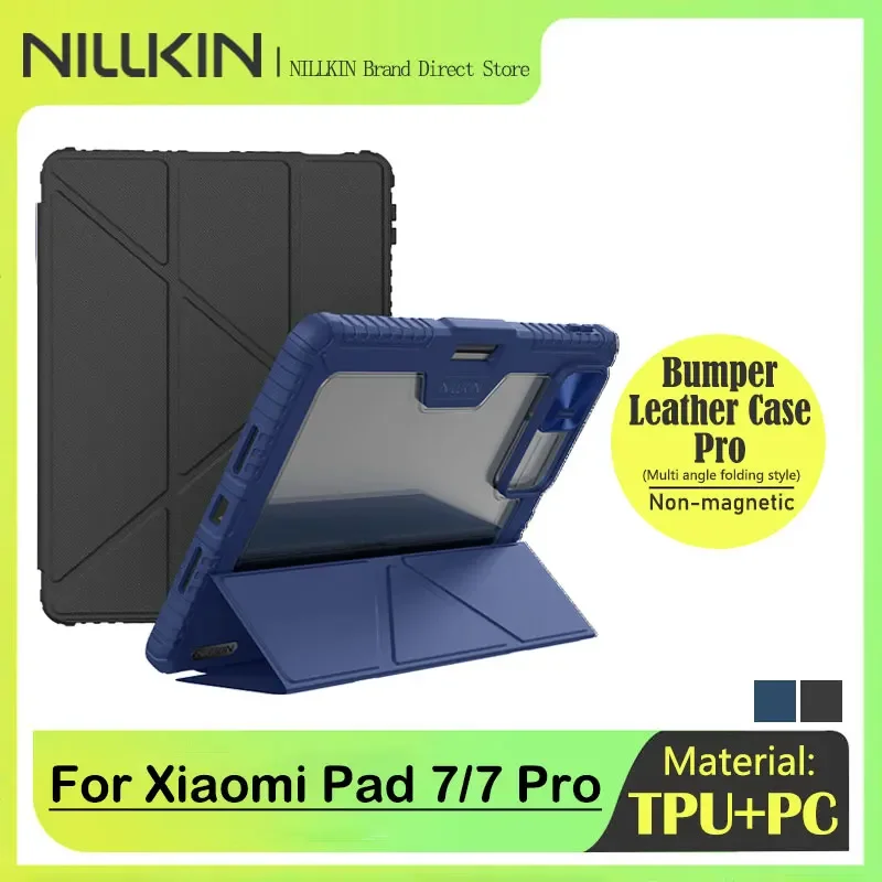 

NILLKIN PU Leather Case For Xiaomi Pad 7/7 Pro, Slide Camera Cover Privacy Shield, Multi-Angle Stand, Auto Wake/Sleep Shockproof