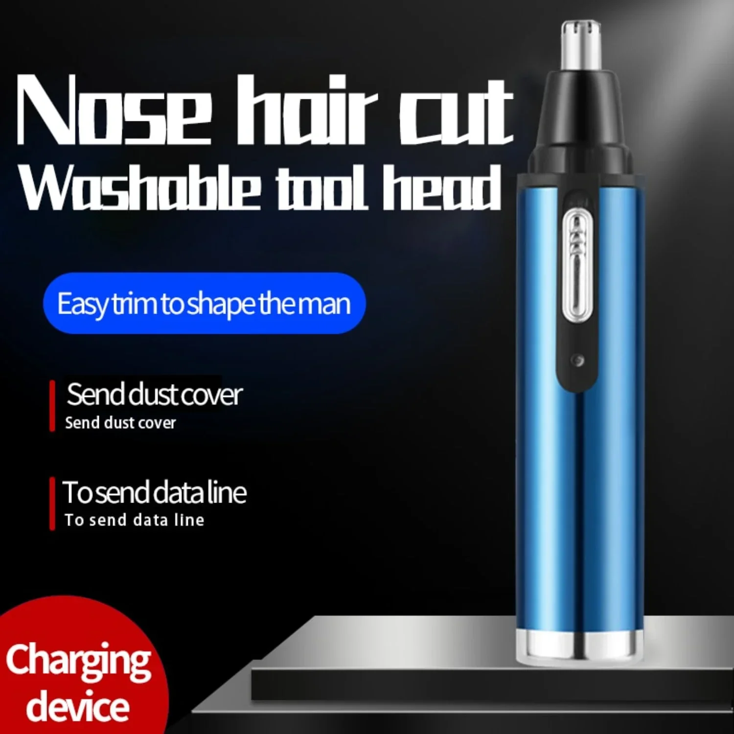 Rechargeable Kinetic Nose Hair Clipper - Automatic, Multi-functional, Washable Shaving and Trimming Tool for Unisex