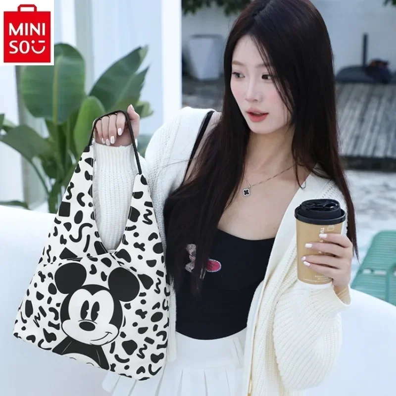 

MINISO Disney Cartoon Strawberry Bear Anime High Quality Storage Bag for Women's Fashion and Leisure Large Capacity Handbag