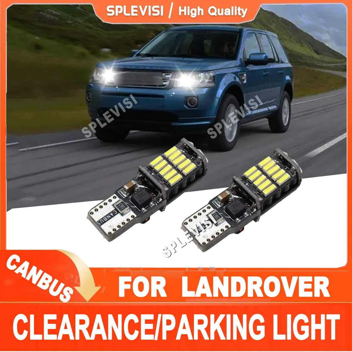 

2Pcs 6000K White LED Clearance Lamp Light Bulb W5W T10 Upgrade For Land Rover Discovery Range Rover Sport Freelander