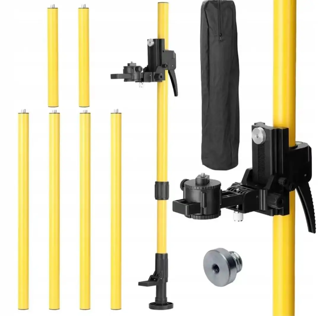 

Thickened laser infrared level lifting support pole 4-meter aluminum alloy universal telescopic pole tripod ceiling