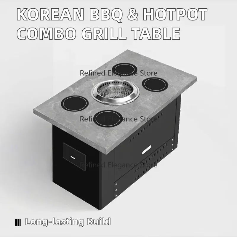 Commercial Multi‑function Dining Table Roast And Boil Integrated Catering Equipment For Indoor Restaurant Use