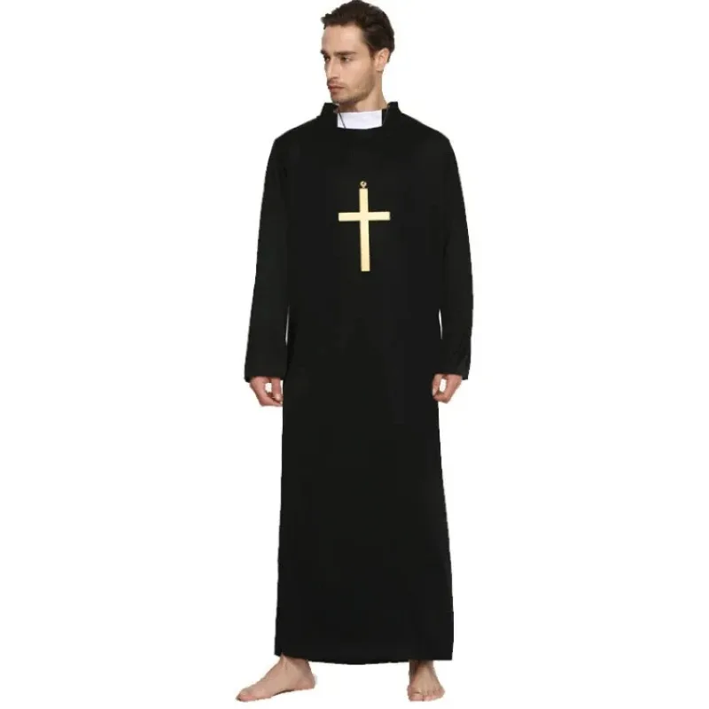 25COSAdultos Pascua Purim disfraz de Halloween para hombres padre sacerdote obispo disfraces cristiano Pastor clérigo Cosplay disfraces Par