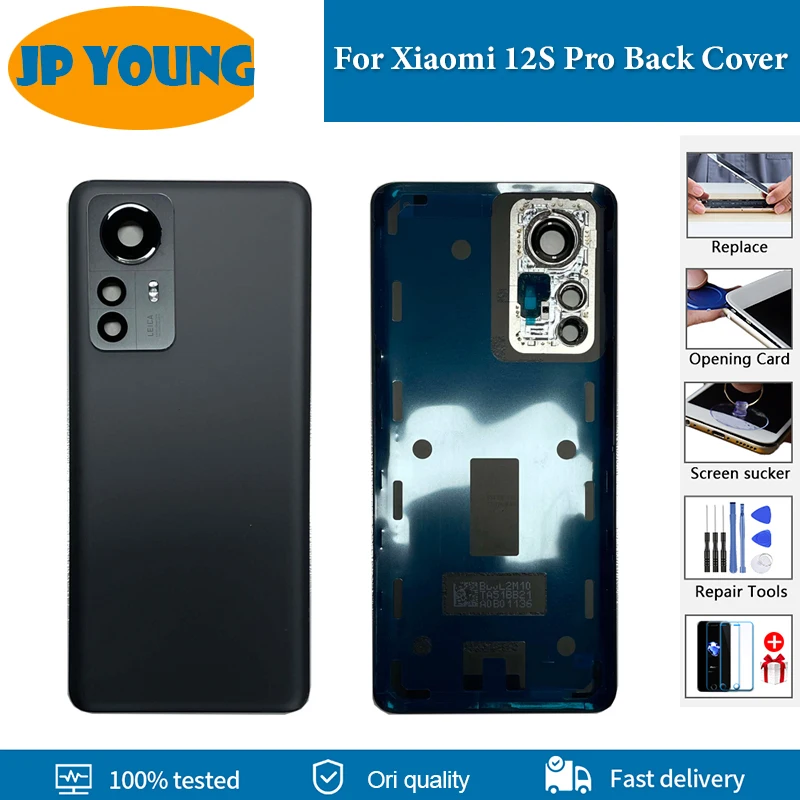 AAA+ quality New Battery Cover For Xiaomi Mi 12S Pro Back Cover 2206122SC Rear Door Housing With Camera Frame Lens Replacement