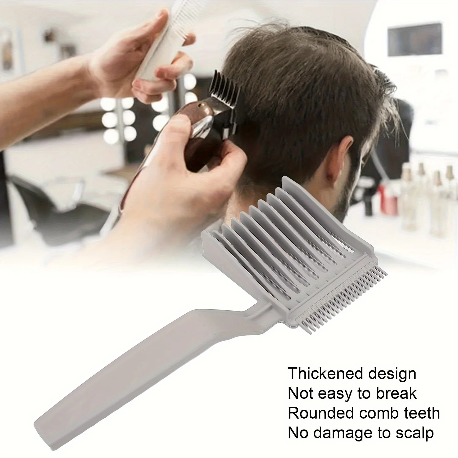 Flat Comb Hair Salon Trimming Push Trimming Comb Curved Push Trimming Comb Gradient Positioning Men\'s Long Handled Scissor new