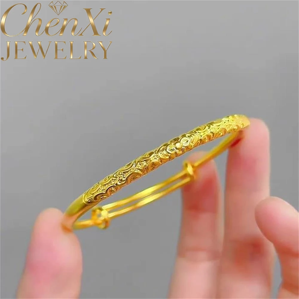 

Matte Sand-Gold Scroll Grass Pattern Auspicious Cloud Bracelet Luxury Quality Fashion Fine Jewelry Exquisite Elegant Charms Gift