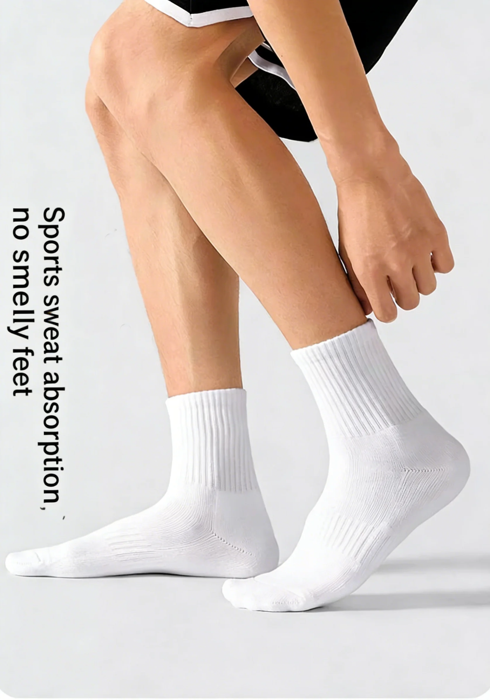 5 Paar dicke Baumwoll-Zwischensohlensocken mit zusätzlichem Fleece, geruchshemmend und schweißabsorbierend, Sportsocken für Herren, Basketballsocken – Detail 16
