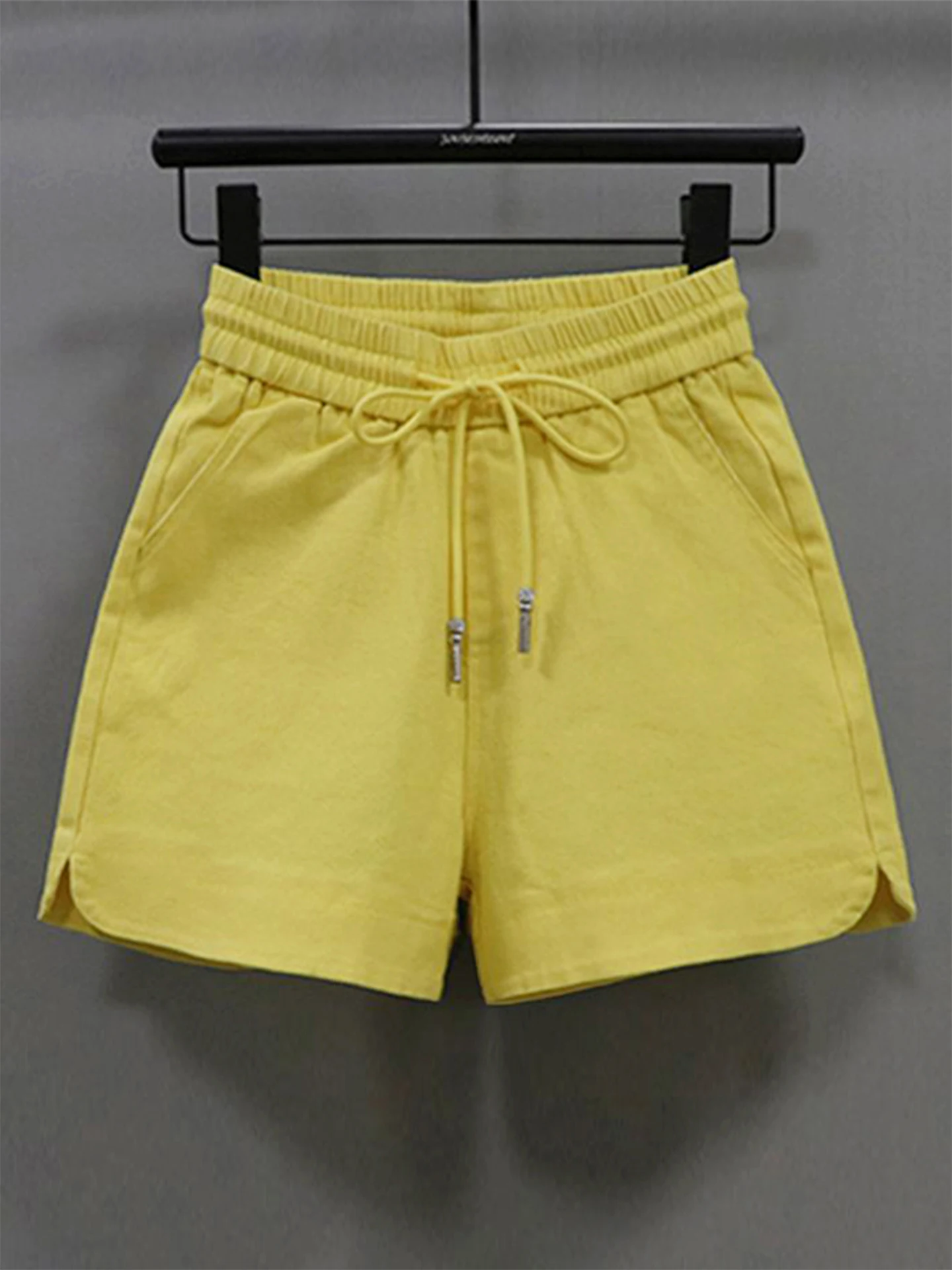 

High Waist Elastic Waist Casual Wide Leg Short Pants Women's Outerwear Trendy Cotton Stretch Denim Pants All Seasons
