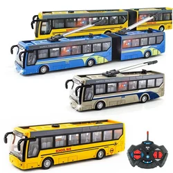 1:48 4CH RC Bus Toy With Lights Electric Tourist Sightseeing Bus Simulation Campus Vehicle Kids Toy Car Boy Gift