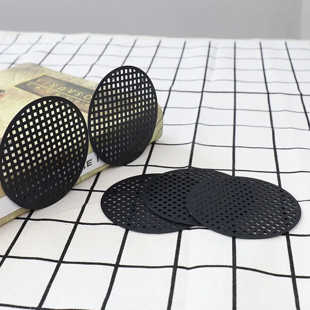 Almofadas de malha redondas ecológicas, 150 peças, plástico pp, grade inferior, durável, design grosso, vários tamanhos disponíveis, preto 25cm 45cm