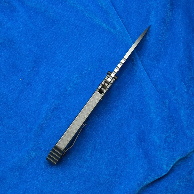 سكين Lemifhe قابل للطي ، شعار SMF نحت ، التيتانيوم AUS10 ، ألياف الكربون ، غسالات النحاس ، التخييم ، الصيد ، في الهواء الطلق ، أداة EDC #3