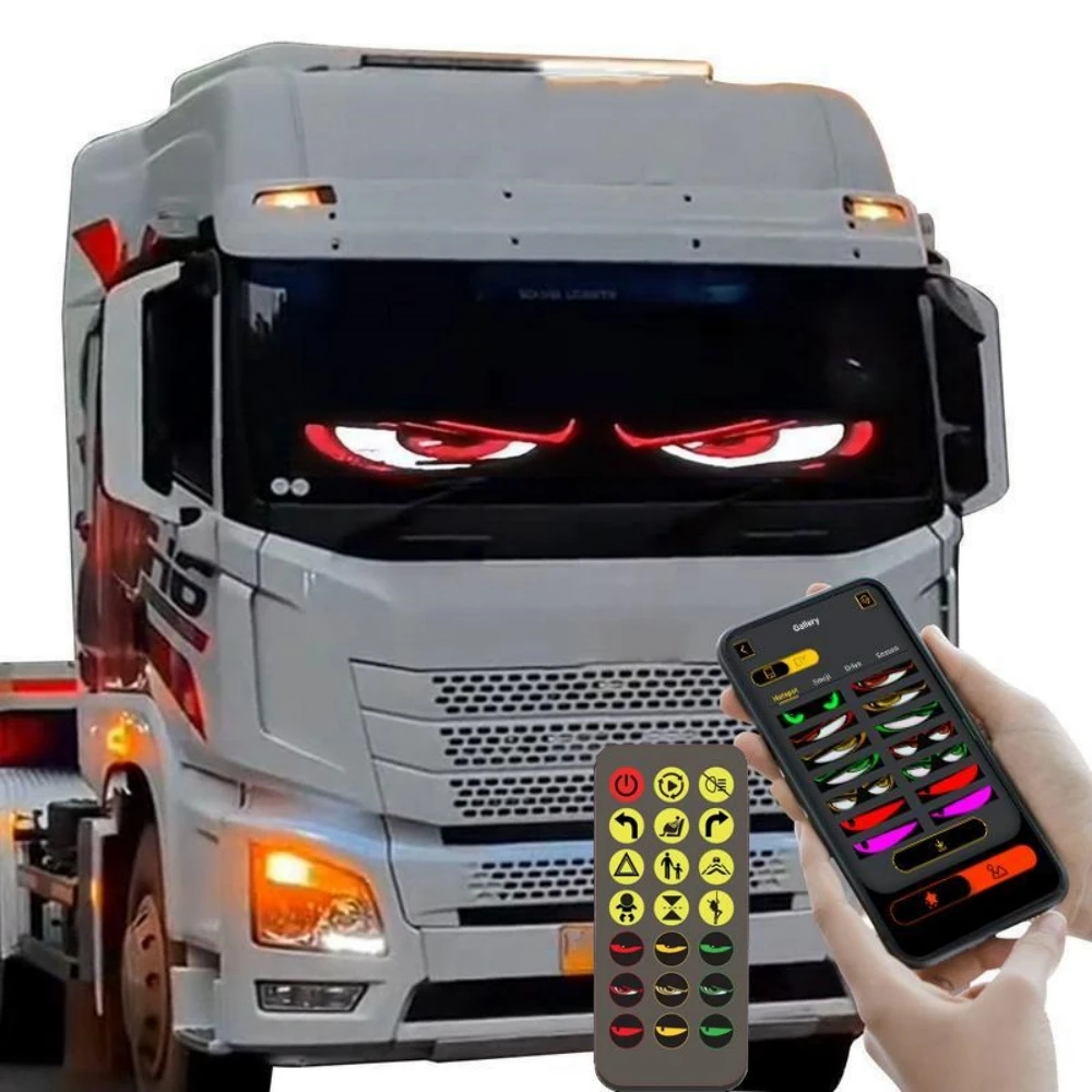 

2PCS Evil Windshield Eyes Blinking LED Lamp Eye Panel For Cars Truck Programmable LED Sign Flexible Car Window Screen Display
