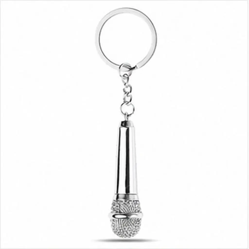 2pcs Microphone Keychain - Metal Mini Music Mic Pendant Key Ring for Bag, Purse, Backpack - Cute Practical Gift