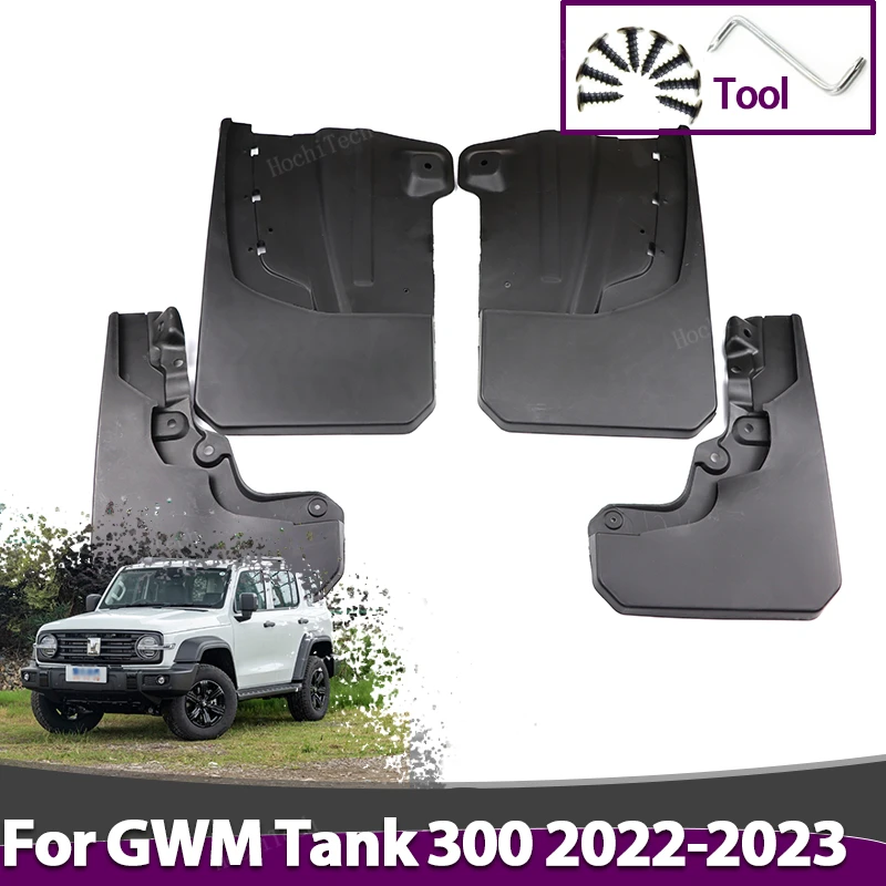 4pcs Car Mudflaps Mud Flaps Splash Guards Mudguards Mud Flap Front Rear Fender Protector For GWM Haval Wey Tank 300 2022 2023