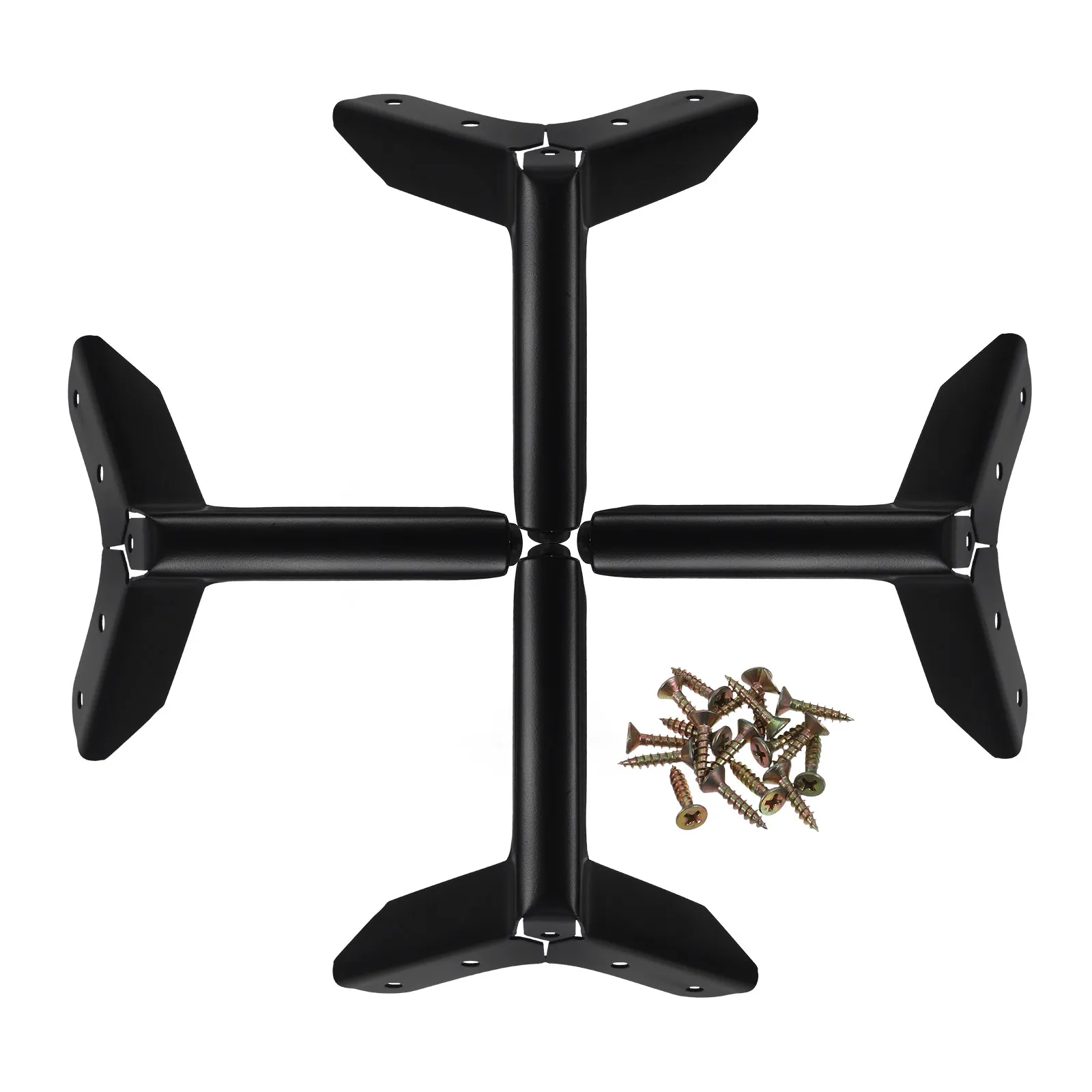 4Pcs Robust Metal Airplane Style Furniture Support Legs for Sofa Couch Dresser Nightstand Dining Table Desk Cabinet Modern