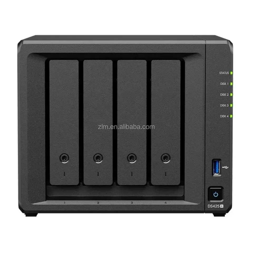 For DS425+ 4-Bay DiskStation NAS (Diskless)   Celeron J4125 2GB RAM 2xM.2 NVMe 2xUSB3.2 RJ45 (1x2.5GbE 1x1GbE) in Stock
