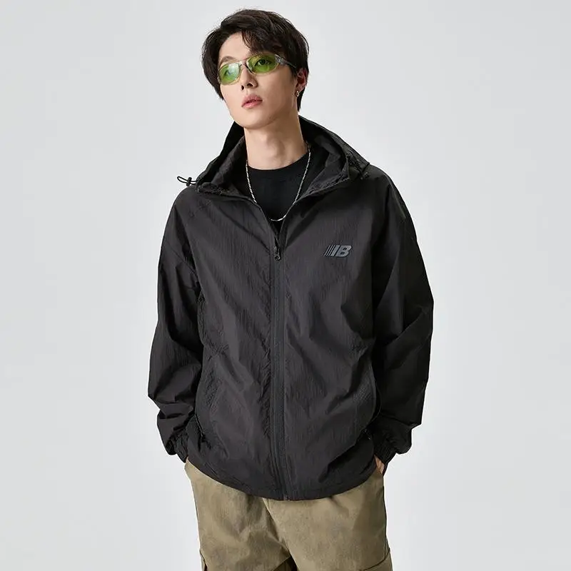 

Высококачественная легкая мужская куртка-ветровка для активного отдыха, свободного кроя, больших размеров, с защитой от УФ-излучения, модная, городская, с длинными рукавами, на молнии