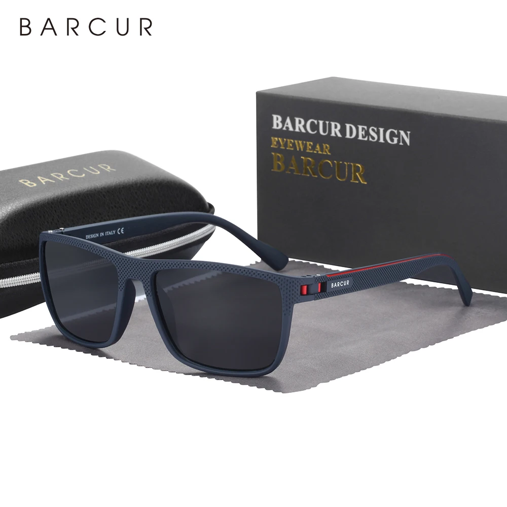 BARCUR Outdoor Zonneklassen voor Mannen Gepolariseerde FishingTravel TR90 Lichtgewicht Zonnebril Vrouwen Brillen Accessoire Oculos