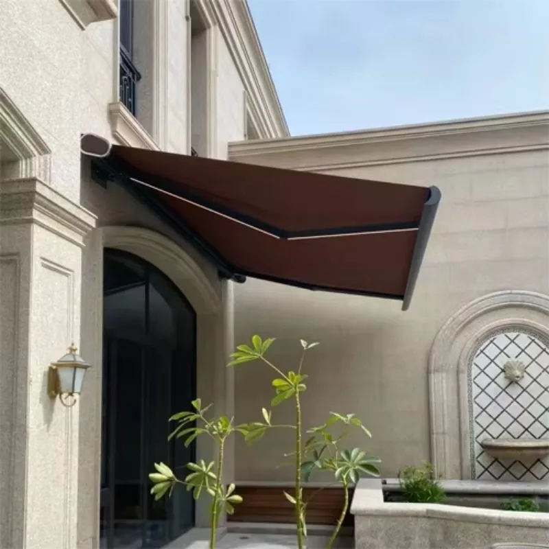 

Моторизованный выдвижной маркизный навес из ПВХ с электроприводом, водонепроницаемый, на заказ