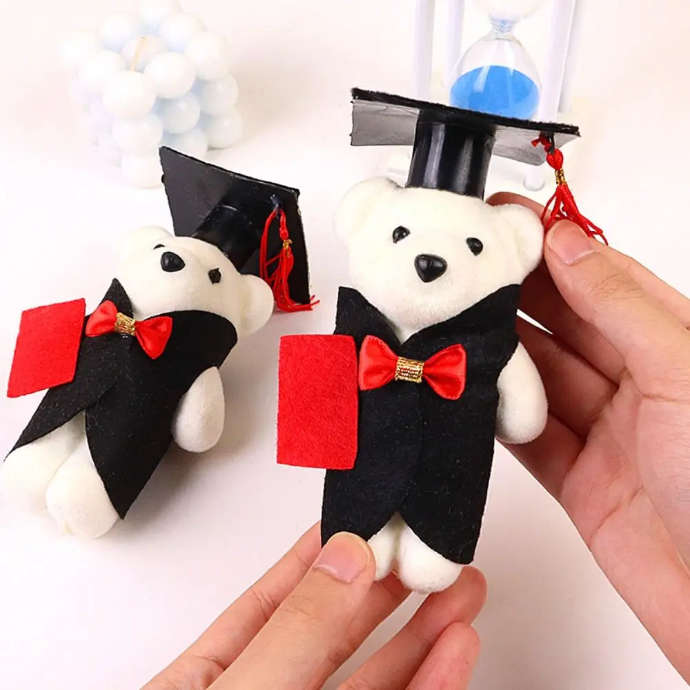 10 pcs/set Graduation Season Graduation Bear Doll Graduation Ceremony Celebrate Party Mini Bear Flower Bouquet 14cm Plush Animal