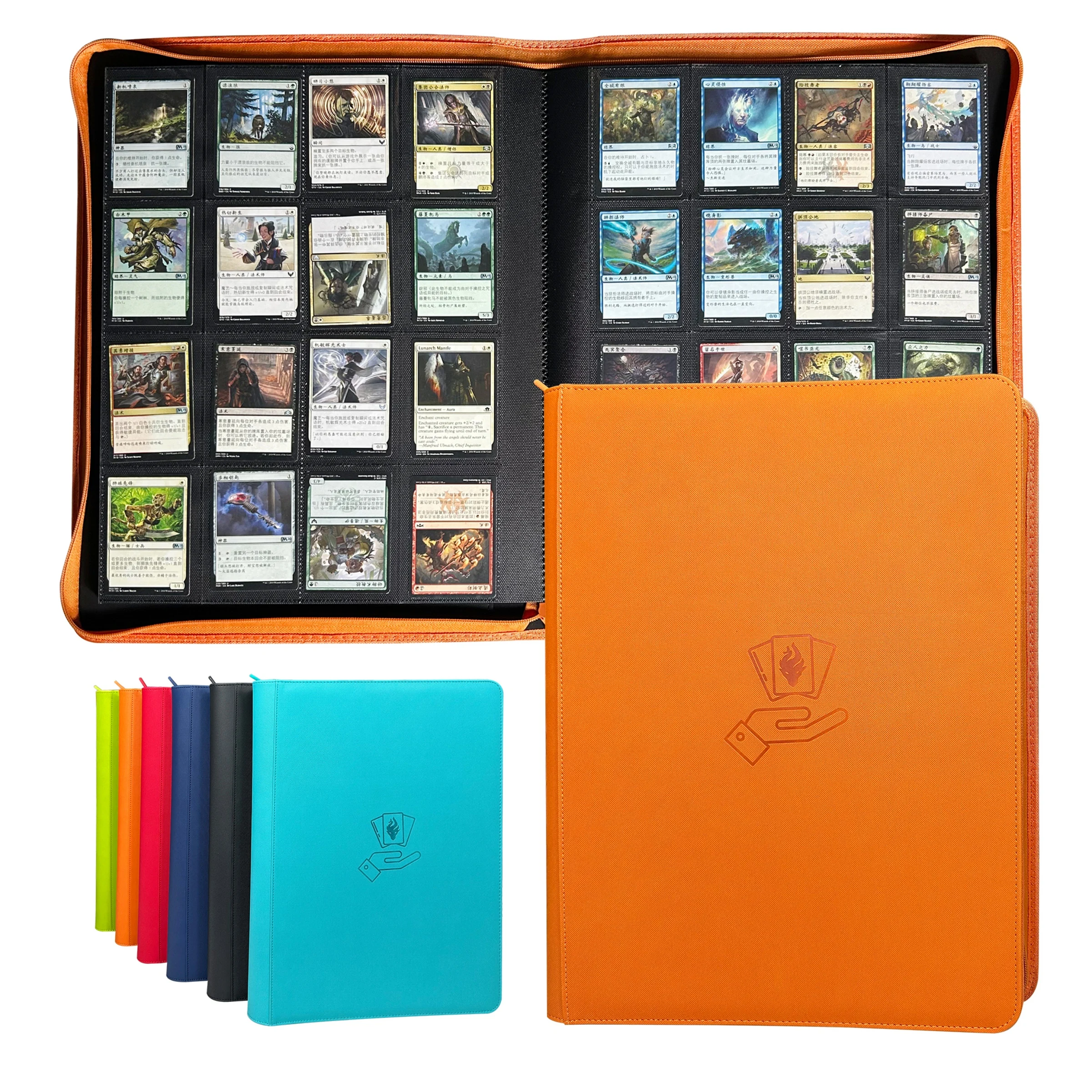 

16 Pocket Card Binder, 1000+ Trading Card Album Folder, Side Loading Ringless Card Collection Binder for TCG,MTG,Sports