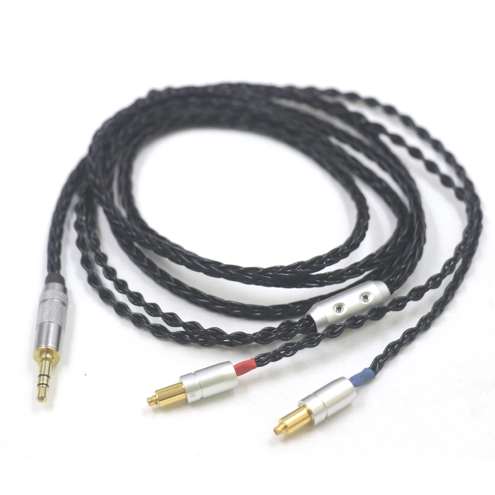 HIFI 8 Core 2.5 3.5 4.4mm XLR Balanced Earphone Upgrade Cable Silver Plated for SRH1540 SRH1840 SRH1440 Headphone Cables