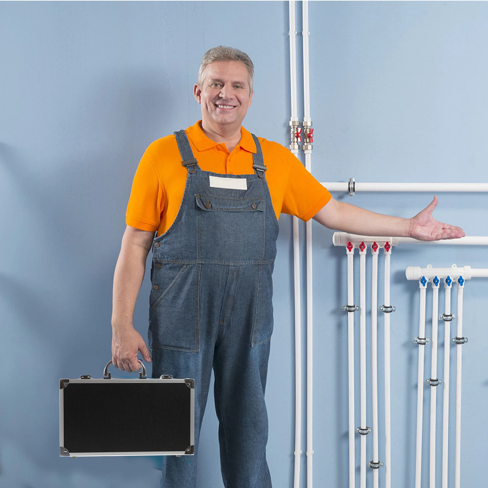 Aluminum Alloy Toolbox with Sponge Lining Portable Case for Tools Instruments Home Appliances Cameras Stationery Large Capacity