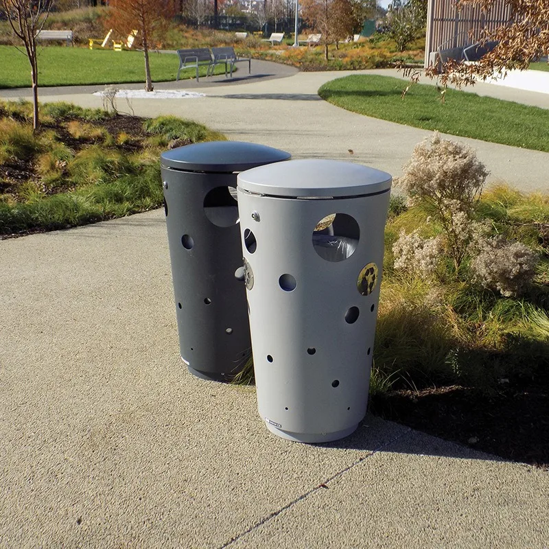 Outdoor trash can Stainless steel creative garden scenic municipal fruit leather box shopping mall office building school trash