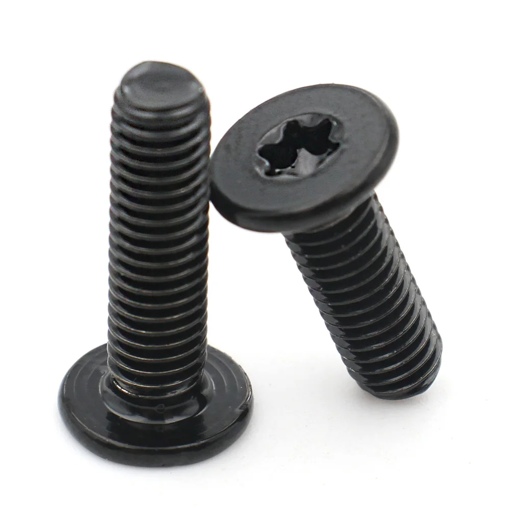 10pcs Black 304 Stainless Steel M1.6 M2 M2.5 M3 M4 M5 M6 M8 CM Six-Lobe Torx Ultra Thin Super Low Flat Wafer Head Screw Bolt