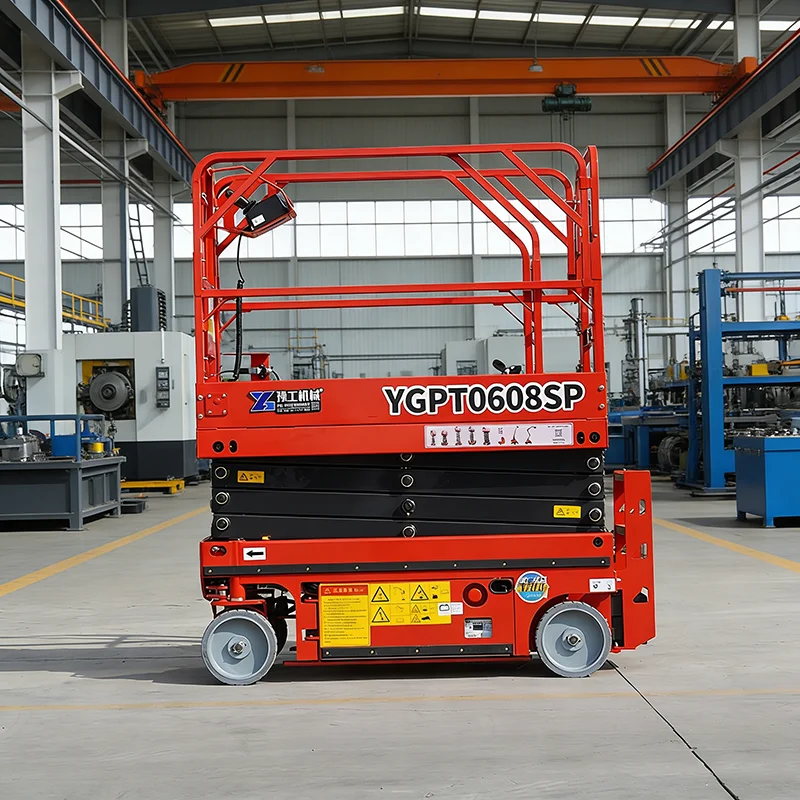 Electric Scissor Lift Platform Self Propelled Mobile Aerial Work Lift with Extended Platform for Warehouse Maintenance