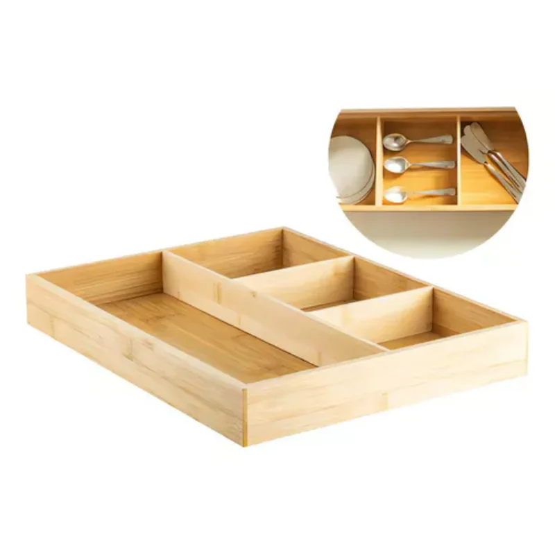 

Bamboo Drawer Organizer Modular Door Cutter Utensils Light Brown Color and Organization Organizers for Kitchen